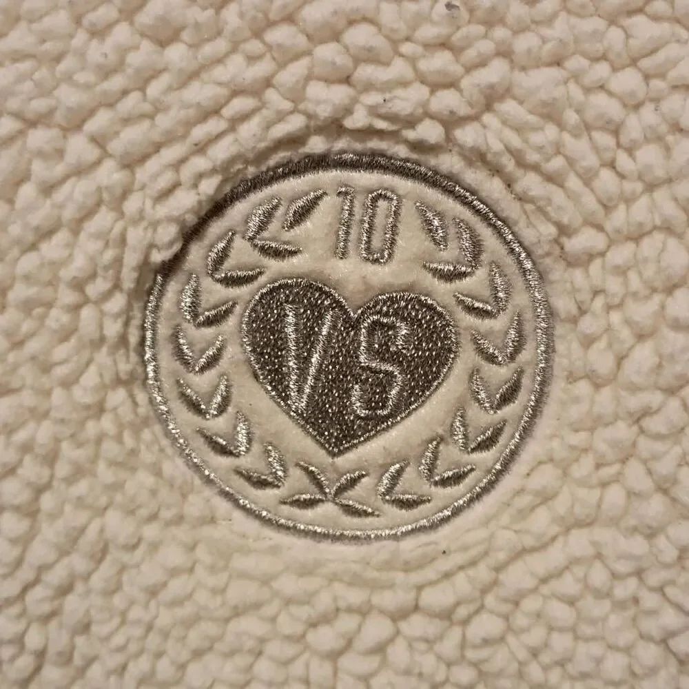 Victoria's Secret Sherpa Pullover Hoodie Women's Size Large Cream